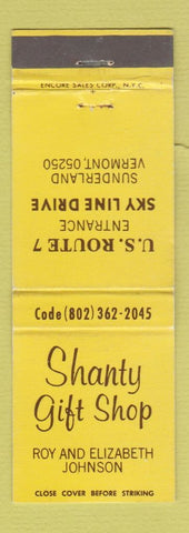 Matchbook Cover - Shanty Gift Shop Sunderland VT