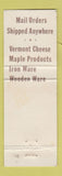 Matchbook Cover - Shanty Gift Shop Sunderland VT