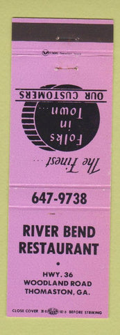 Matchbook Cover - River Bend Restaurant Thomaston GA PINK