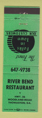 Matchbook Cover - River Bend Restaurant Thomaston GA GREEN
