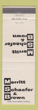 Matchbook Cover - Merritt Schaefer & Brown