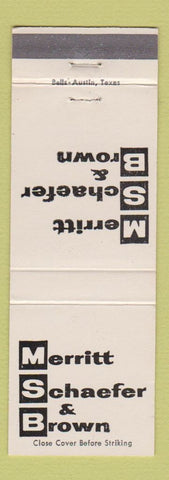 Matchbook Cover - Merritt Schaefer & Brown