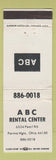 Matchbook Cover - ABC Rental Center Parma Heights OH