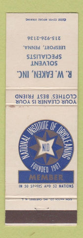 Matchbook Cover - RW Eaken Solvent Specialists Dry Cleaning Leesport PA