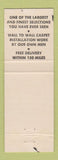Matchbook Cover - Fons D Thorum Furniture Appliances Kimberton PA