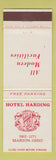 Matchbook Cover - Hotel Harding Marion OH