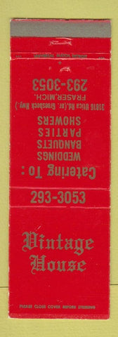 Matchbook Cover - Vintage House Fraser MI
