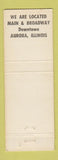 Matchbook Cover - Broadway Restaurant Lounge Aurora IL WEAR
