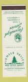 Matchbook Cover - Pioneer Valley Real Estate Agency Longmeadow MA