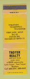 Matchbook Cover - Troyer Real Estate Stow OH WORN