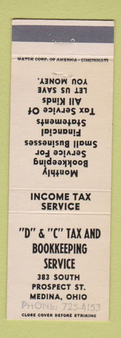 Matchbook Cover - D&C Tax Bookkeeping Service Medina OH