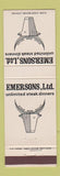 Matchbook Cover - Emersons Steak Restaurant