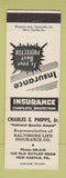 Matchbook Cover - Charles Phipps Insurance Baltimore Life New Castle PA