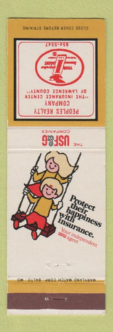 Matchbook Cover - USF&G Insurance Lawrence County