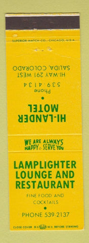 Matchbook Cover - Lamplighter Lounge Restaurant Salida Colorado