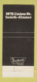 Matchbook Cover - The Vintner Restaurant 30 Strike
