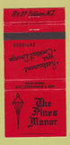 Matchbook Cover - Pines Manor Edison NJ restaurant 30 Strike