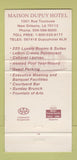 Matchbook Cover - Maison Dupuy Hotel Le Bon Creole New Orleans LA 30 Strike
