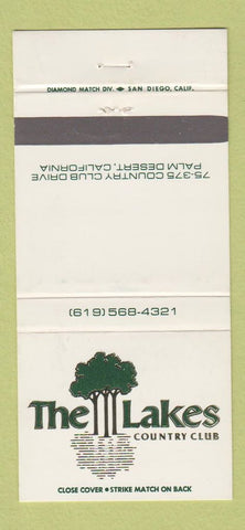 Matchbook Cover - The Lakes Country Club Palm Desert CA 30 Strike
