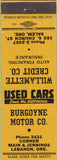 Matchbook Cover - Burgoyne Motor Co Lebanon OR Salem