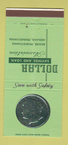 Matchbook Cover - Dollar Savings and Loan Beaver Midland PA 30 Strike