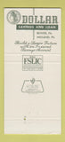 Matchbook Cover - Dollar Savings and Loan Beaver Midland PA 30 Strike