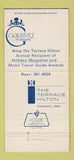 Matchbook Cover - Gourmet Restaurant Hilton Hotel Cincinnati OH  30 Strike