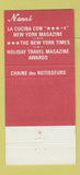 Matchbook Cover - Il Valletto New York City restaurant 30 Strike