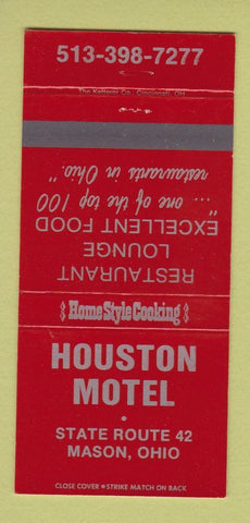 Matchbook Cover - Houston Motel Mason OH 30 Strike