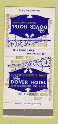 Matchbook Cover - Dover Hotel Dover DE 30 Strike