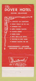 Matchbook Cover - Dover Hotel Dover DE 30 Strike