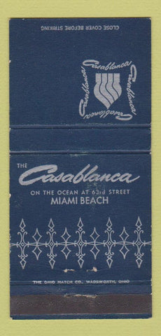 Matchbook Cover - Casablanca Miami Beach FL hotel 30 Strike