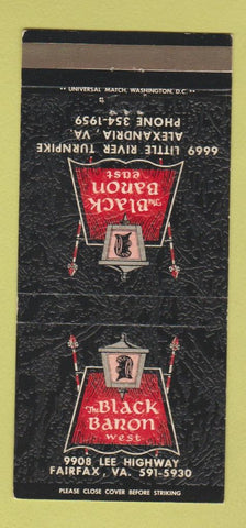 Matchbook Cover - Black Baron Alexandria Fairfax VA 30 Strike