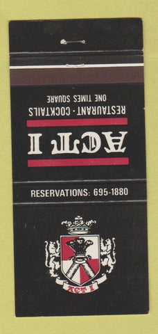 Matchbook Cover - Act II Restaurant New York City? 30 Strike