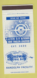 Matchbook Cover - Broadway National Bank Randolph Air Force Base 30 Strike