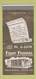 Matchbook Cover - First Federal Savings and Loan Longview TX 30 Strike