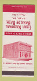 Matchbook Cover - First National Bank of Bath PA 30 Strike