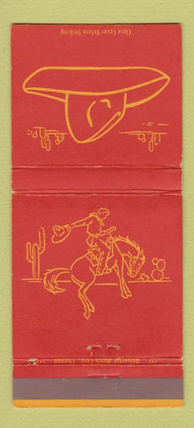Matchbook Cover - Fred Harvey Cowboy RED WEAR 30 Strike