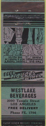 Matchbook Cover - Westlake Beverages Los Angeles CA girlie
