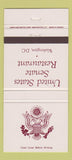 Matchbook Cover - United States Senate Restaurant Washington DC 30 Strike