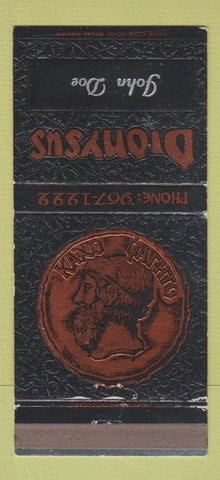 Matchbook Cover - Dionysus Greek Restaurant Glenview IL IMPRINT 30 Strike