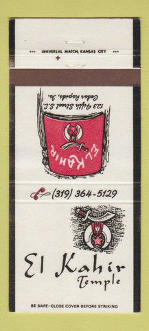 Matchbook Cover - El Kahir Temple Shriners Cedar Rapids IA 30 Strike