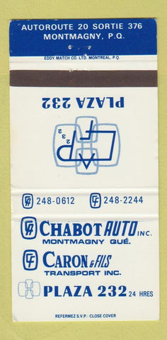 Matchbook Cover - Chabot Auto Inc Montmagny QC Gulf oil gas WEAR 30 Strike
