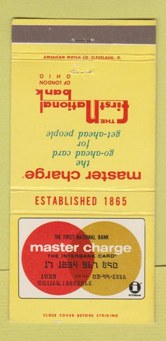 Matchbook Cover - First National Bank London OH 30 Strike