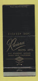 Matchbook Cover - Riviera Motel Apartments Santa Cruz CA 30 Strike