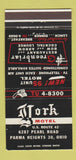 Matchbook Cover - York Motel Parma Heights OH 30 Strike