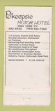 Matchbook Cover - Pokeepsie Motor Hotel Poughkeepsie NY WEAR 30 Strike