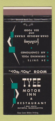 Matchbook Cover - Tyee Motor Inn Restaurant Olympia WA 30 Strike