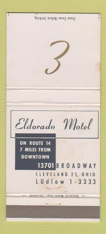 Matchbook Cover - Eldorado Motel Cleveland OH WEAR 30 Strike
