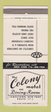 Matchbook Cover - Colony Motel Jamestown NY 30 Strike